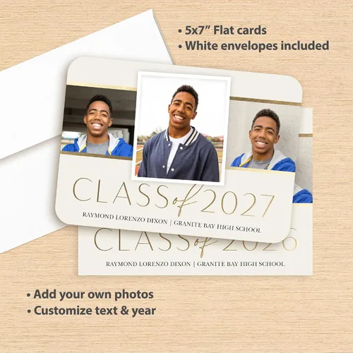 Miniatura 4 de Let's Make Memories Anuncios de graduación personalizados para clase de 2026 o cualquier año, invitaciones de calidad premium, 5 x 7, tarjetas