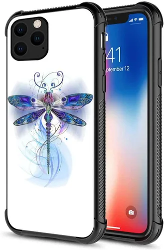 Miniatura 8 de ZHEGAILIAN Funda compatible con iPhone 12/12 Pro, funda de invasión de vaca alienígena OVNI, parte trasera de vidrio templado + funda protectora