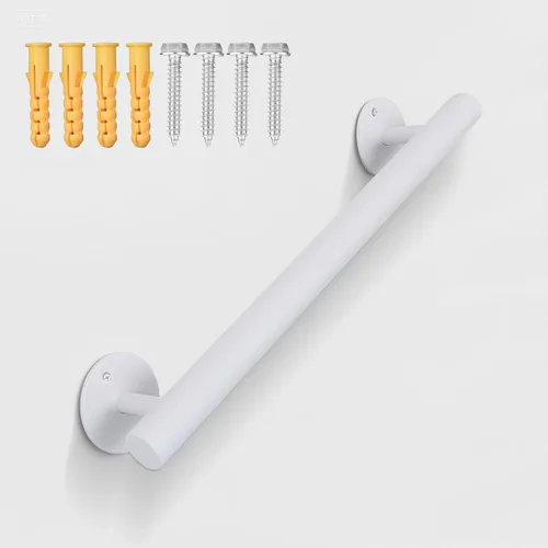 Miniatura 10 de Barandilla de escalera blanca de 4 pies para interiores, barandillas de escalera de tubería de 48 pulgadas para montar en la pared, barandillas