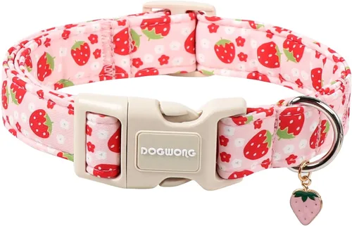 Miniatura 16 de DOGWONG Collar de Algodón Navideño para Perro, Collar de Perro Rojo de Papá Noel, Collares Duraderos para Mascotas de Fiestas Navideñas, Lindo Rojo