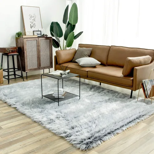 Miniatura 24 de Ashler Home Deco - Tapete de pelo sintético de oveja, mullido, suave, de 2 x 3 pies, lavable a máquina, dormitorio, habitación de los niños, sala