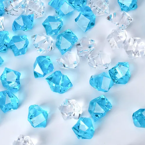 Miniatura 18 de Babenest - Rocas de hielo trituradas acrílicas, 150 piezas de cristales falsos, cubos de hielo de plástico, gemas de diamantes para rellenos