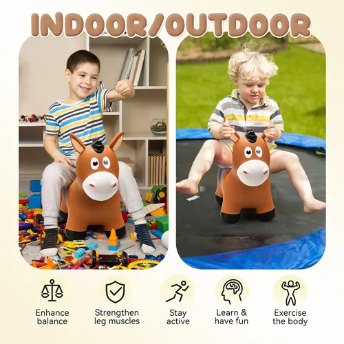 Miniatura 6 de VangeBow Caballo Saltarín para Niños de 1 a 3 años, Juguetes Inflables de Animales Saltarines para Niñas y Niños de 1, 2, 3, 4, 5 años, Juguetes