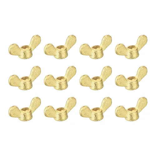 Miniatura 10 de uxcell Tuercas de ala de latón, tuerca de mariposa M8 a mano aprieta sujetadores para muebles, maquinaria, equipo electrónico, 10