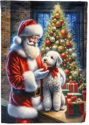 Miniatura 127 de Caroline's Treasures DAC4159CHF - Bandera de casa de Husky siberiano y Papá Noel para porche, grande, para colgar en la pared, poliéster