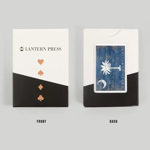 Miniatura 8 de Lantern Press Carolina del Sur, bandera rústica del estado (52 cartas de juego, baraja de cartas de tamaño póquer con comodines)