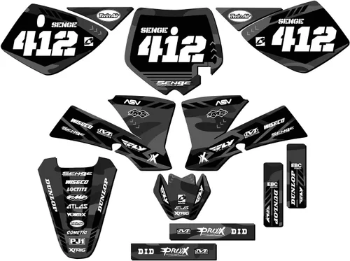 Miniatura 4 de 2002-2008 SX 50 APACHE Green Senge Kit de base gráfica compatible con KTM