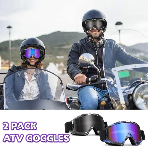 Miniatura 2 de Gafas para Dirt Bike, Paquete de 2 Gafas de Esquí y Gafas para ATV para Motocicleta, MX, Deportes de Motor - Hombres, Mujeres, Adultos, Jóvenes