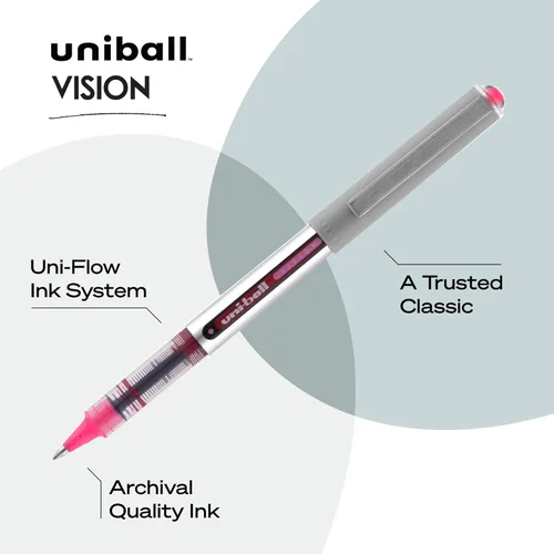 Miniatura 5 de uniball Vision Designer - Bolígrafos de punta fina (0.028 in), color rosa, paquete de 12