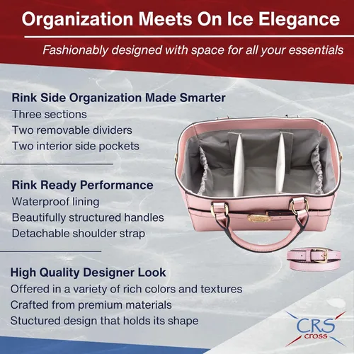 Miniatura 86 de CRS Cross Rink Side Tote. Ice Skating Accessory Bag-Figure Skating, Roller, Inline Skaters, Dance, Cheer.Organizes Guards Water Bottle Phone