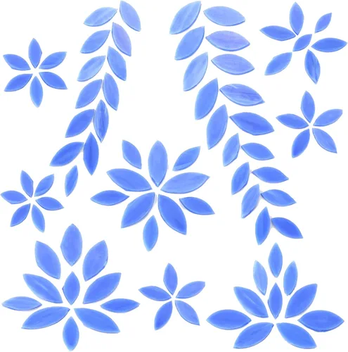 Miniatura 14 de Yoption 100 azulejos de mosaico de pétalos, azulejos cortados a mano con hojas de flores de vidrio para arte y decoración del hogar