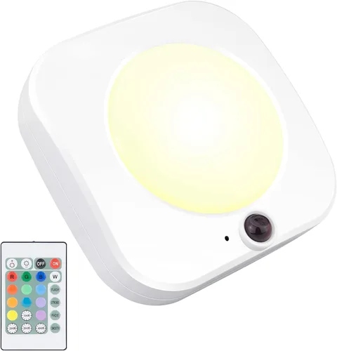 Lámpara de techo alimentada por batería, luz de ducha con control remoto, luz de techo inalámbrica, luces de techo LED con temporizador de Sin