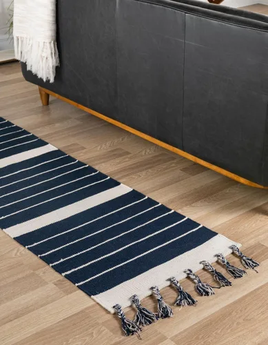 Miniatura 16 de Unique Loom Chindi Cotton Collection - Alfombra de área - Sophie (2 pies 2 pulgadas x 6 pies 1 pulgada, color aguamarina y blanco)