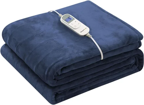 Miniatura 15 de Wapaneus Manta térmica eléctrica con bolsillo para los pies, con 10 niveles de calefacción y 4 ajustes de temporizador, 4 horas de apagado
