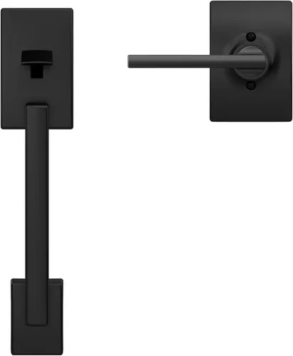 Miniatura 3 de Schlage FE285 CEN 622 LAT CEN Century - Juego de manijas de entrada delantera con palanca Latitude, media empuñadura inferior, negro mate