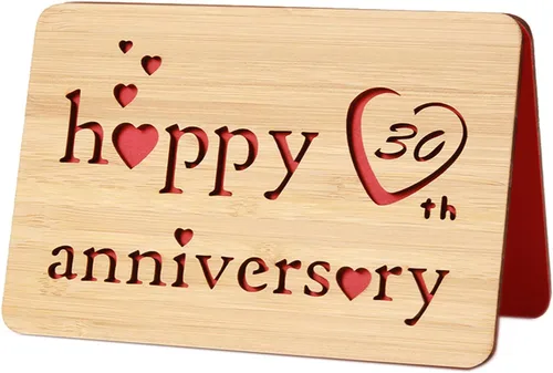 Miniatura 26 de Tarjeta de felicitación de madera para el primer aniversario, hecha a mano, 1 año, aniversario de boda, tarjeta de primer aniversario para ella, él