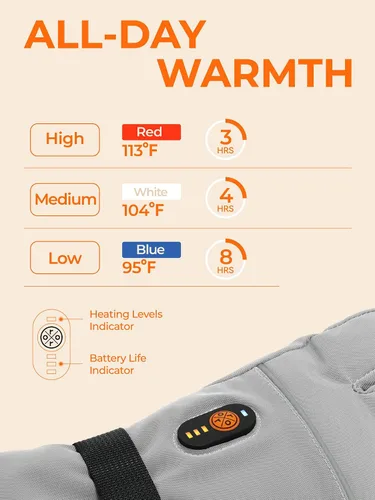 Miniatura 2 de ORORO Guantes térmicos para mujeres y hombres, guantes de motocicleta con calefacción recargable, guantes de batería para esquí y artritis