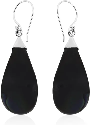Miniatura 4 de Compra pendientes de plata de ley 925 con concha de abulón LC, aretes colgantes para mujer, regalos para mujeres