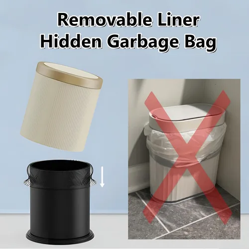 Miniatura 2 de URALFA Cubo de basura automático con sensor de movimiento para baño con tapa, cubo de basura sin contacto, cubo de basura inteligente a prueba