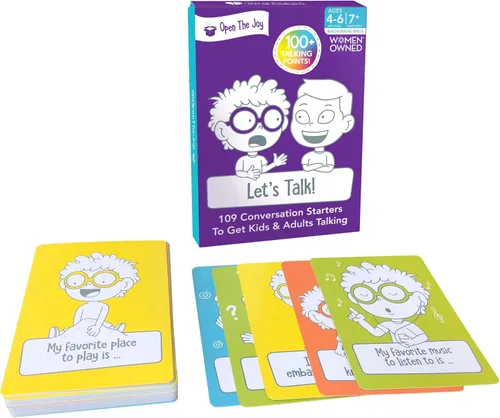 Let's Talk - Tarjetas de inicio de conversación para niños, más de 100 indicaciones y preguntas para desarrollar inteligencia emocional,