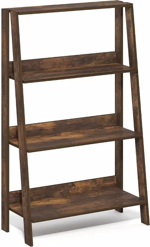 Miniatura 6 de Furinno Estantería de escalera de 4 niveles, estantería con diseño de marco abierto, estantes de almacenamiento de pie, estante de almacenamiento