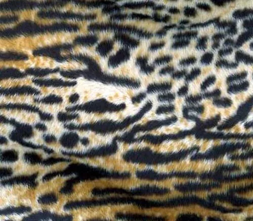 Tela Velboa de imitación de piel de animal falso, tigre mixto, 60 pulgadas de ancho, vendido por yarda
