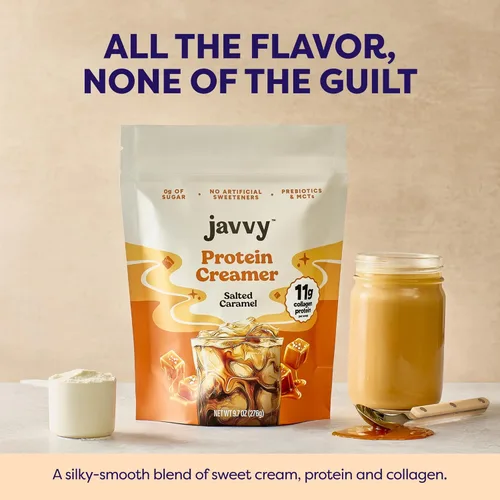 Miniatura 9 de Javvy Crema proteica para café, crema sin azúcar con 0.43 onzas de colágeno, aceite MCT, crema de café keto en polvo para el cabello, la piel