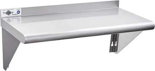 Profeeshaw NSF Estante de Acero Inoxidable de 12" x 24", Estantes Comerciales de 230 lb de Capacidad Montados en Pared de Metal con Protector contra