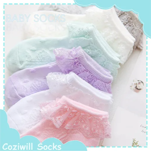 Miniatura 4 de Calcetines de encaje para bebé niña recién nacida, calcetines con volantes lindos vestidos de princesa para bebés 0-33-66-1212-24 meses, paquete