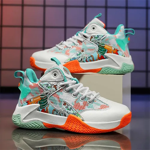 Miniatura 4 de SANEARDE Zapatos de baloncesto para niños, tenis de voleibol ligeros, cómodos, antideslizantes