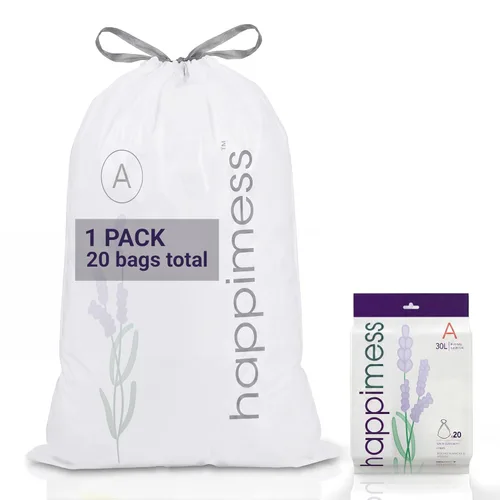 Miniatura 26 de happimess 8 Gallon (30L) Drawstring Trash Bags, Unscented, Clear, Heavy Duty LDPE Liners for Kitchen and Household, Custom Fit, 20 Count