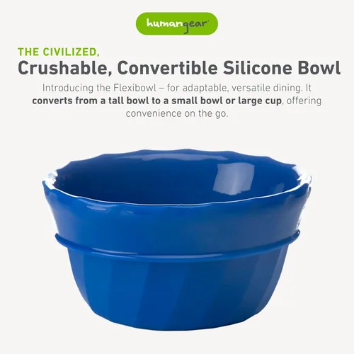 Miniatura 2 de humangear Flexibowl Cuenco convertible para acampar Sobre la marcha Plegable y fácil de limpiar, gris
