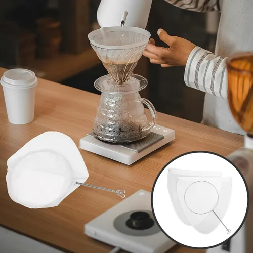 Miniatura 6 de DOITOOL Bolsas de filtro de malla ultra fina de 9 pulgadas, filtro reutilizable con marco de acero inoxidable, filtro de café, filtro de té, filtro