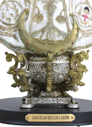 Miniatura 4 de Ebros Gift Nuestra Señora de San Juan de los Lagos con corona de oro y ángeles figurita católica cristiana bendita Virgen María para el hogar