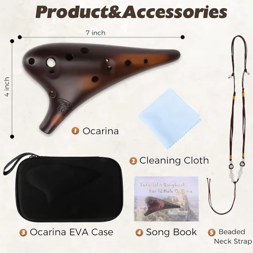 Miniatura 2 de Forest Whisper" 12 Agujero Ocarina Clásico strawfire obra maestra Colleccionable, alto C, recomendado por Tienda propietario OcarinaWind® Natural