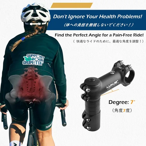 Miniatura 3 de TRIWONDER Vástago de Bicicleta 31.8 de 7 Grados 60mm 70mm 80mm 90mm con Abrazadera de Manillar para Bicicleta de Montaña, Bicicleta de Carretera