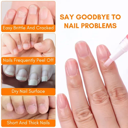 Miniatura 3 de Makartt Lápiz de aceite para cutículas, cuidado de uñas: 12 piezas de reparación y suavizante con vitamina E, kit de crema hidratante para uñas