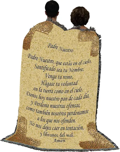 Miniatura 3 de Manta de oración del Señor en español – Nuestro Padre – Tapiz de regalo religioso tejido de algodón – Fabricado en los Estados Unidos