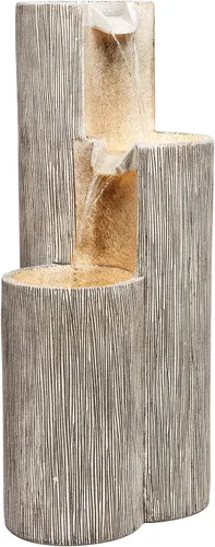 Alpine Corporation GIL1482 - Fuente de agua de piedra envejecida de 3 niveles para exteriores de 41 pulgadas con aspecto de piedra natural, Gris -