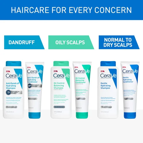 Miniatura 9 de CeraVe Champú equilibrante de control de aceite, champú aclarador con ceramidas y ácido hialurónico, elimina el aceite y deja el cabello hidratado