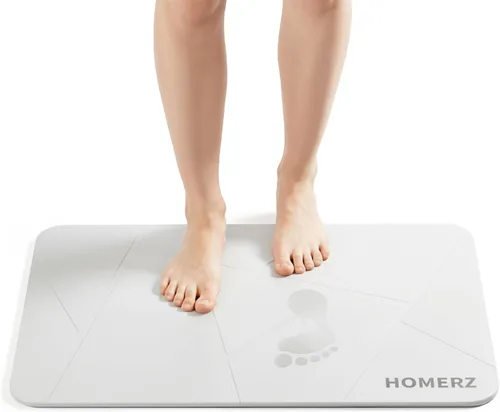 Miniatura 8 de Homerz Tapete de baño de piedra de alta calidad, tapete de baño de tierra de diatomeas absorbente de roca para baño, tapete de secado de piedra