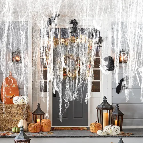 Yobbai Tela espeluznante de Halloween, varios colores y tamaños, decoraciones de Halloween, decoraciones espeluznantes, decoraciones espeluznantes