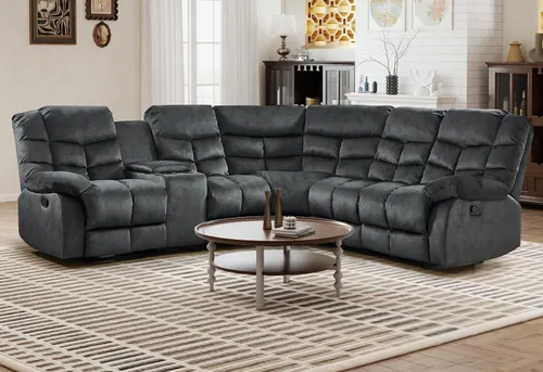 Miniatura 31 de CANMOV Silla reclinable manual, sofá reclinable individual con respaldo y reposabrazos sobrerelleno para sala de estar, muebles de dormitorio