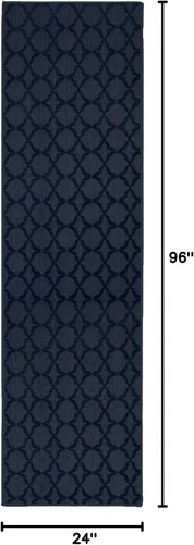 Miniatura 225 de Garland Rug Sparta - Alfombra antideslizante de polipropileno de 2 pies x 12 pies, color negro, ideal para salas de estar y pasillos, elegante