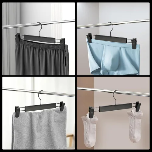 Miniatura 5 de Paquete de 30 perchas para pantalones con clips antideslizantes ajustables, gancho para colgar pantalones, faldas, jeans, perchas de ropa