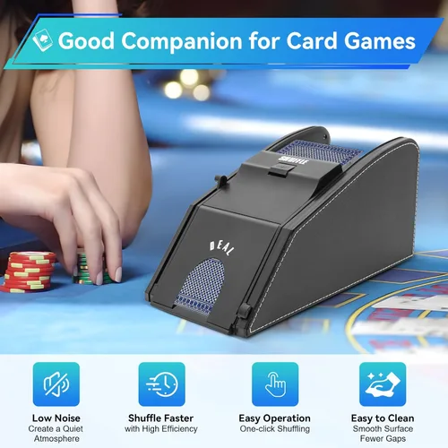 Miniatura 6 de 1-2 barajador automático de cartas barajador de cartas eléctrico profesional máquina de barajar portátil para juego de fiesta en casa