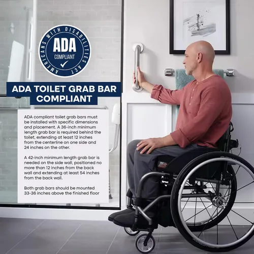 Miniatura 9 de Barras de agarre de metal cepillado para baño, mango de ducha fuerte y mango de baño para seguridad, barras de agarre de ducha para personas