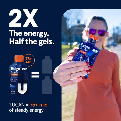 Miniatura 3 de Disparos de gel energético UCAN Edge, sabor a mango naranja (12 paquetes de 2 onzas) para correr, entrenamiento, ejercicios, fitness, ciclismo