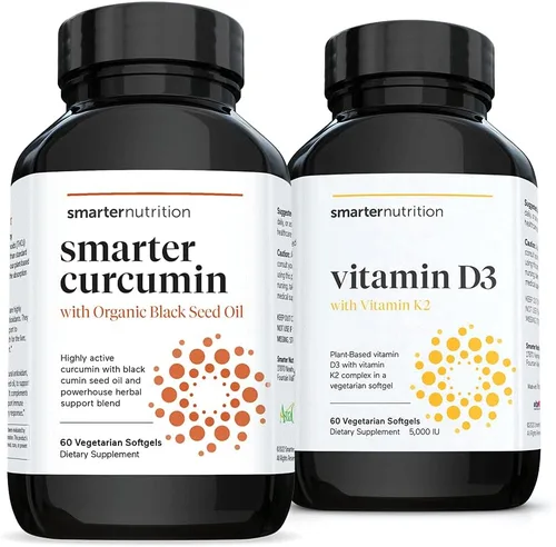 SMARTERNUTRITION Curcumina - Potencia y absorción + vitamina D3 a base de plantas apoyo inmunológico con complejo vegano K2