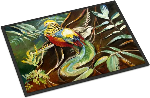 Miniatura 240 de Caroline's Treasures JMK1017JMAT - Tapete de caza de rana garza azul, 24 x 36 pulgadas, tapete para puerta delantera, interior y exterior